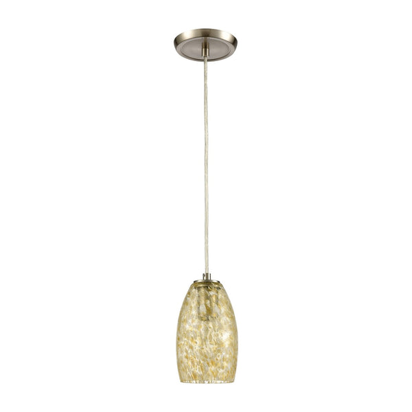 Atlas Golden Pasture 5" Wide 1-Light Mini Pendant - Elegant Gold Shade & Satin Nickel for Modern Spaces CL12539-GD