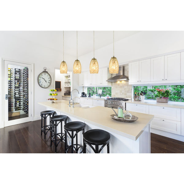 Atlas Golden Pasture 5" Wide 1-Light Mini Pendant - Elegant Gold Shade & Satin Nickel for Modern Spaces CL12539-GD