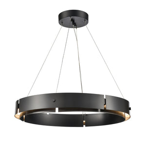 Atlas Fogelberg 26" Wide Integrated LED Pendant Light - Modern Matte Black for Dining & Living Spaces CL12540-BK
