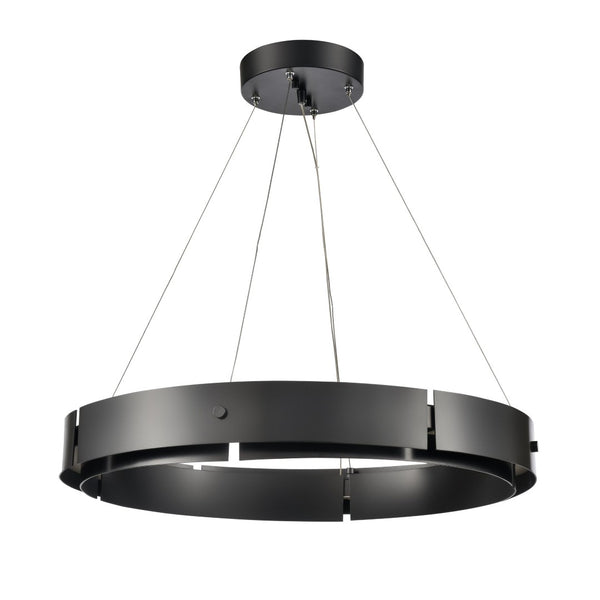 Atlas Fogelberg 26" Wide Integrated LED Pendant Light - Modern Matte Black for Dining & Living Spaces CL12540-BK