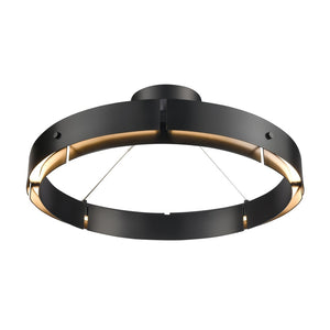 Atlas Fogelberg 26" Wide Integrated LED Pendant Light - Modern Matte Black for Dining & Living Spaces CL12540-BK