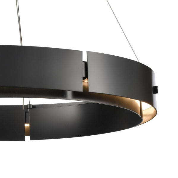 Atlas Fogelberg 26" Wide Integrated LED Pendant Light - Modern Matte Black for Dining & Living Spaces CL12540-BK