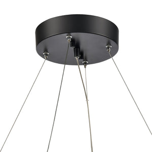 Atlas Fogelberg 26" Wide Integrated LED Pendant Light - Modern Matte Black for Dining & Living Spaces CL12540-BK