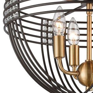 Atlas Concentric 4-Light Semi Flush Mount - Elegant Oil Rubbed Bronze & Crystal Accent Fixture for Home CL12541-BZ