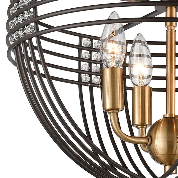 Atlas Concentric 4-Light Semi Flush Mount - Elegant Oil Rubbed Bronze & Crystal Accent Fixture for Home CL12541-BZ