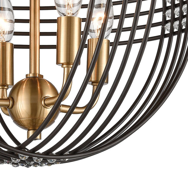 Atlas Concentric 4-Light Semi Flush Mount - Elegant Oil Rubbed Bronze & Crystal Accent Fixture for Home CL12541-BZ