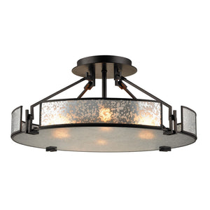 Atlas Lindhurst 21'' Wide 4-Light Semi Flush Mount - Vintage Mercury Glass & Oil Rubbed Bronze Charm CL12542-BZ