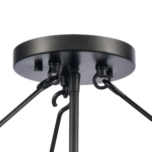 Atlas Solace 16" Wide Semi-Flush Mount Ceiling Light - Matte Black, Ripple Glass, Modern Design Focal Point CL12543-BK