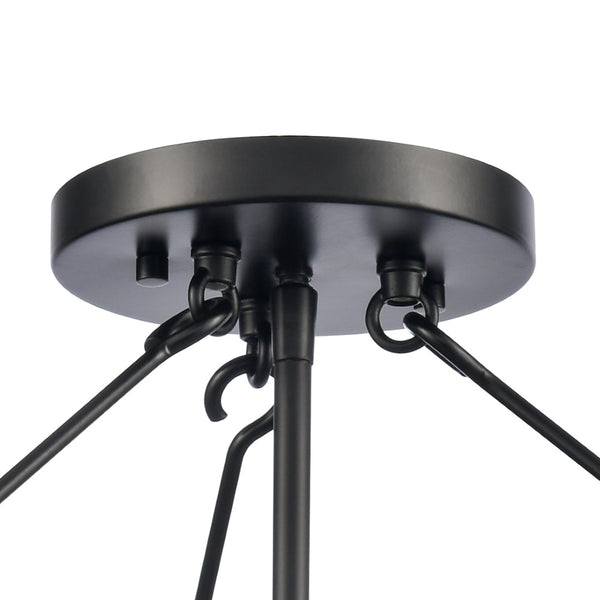 Atlas Solace 16" Wide Semi-Flush Mount Ceiling Light - Matte Black, Ripple Glass, Modern Design Focal Point CL12543-BK