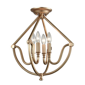 Atlas Stanton 16'' Wide Matte Gold Semi Flush Mount Light - Elegant 4-Light Fixture for Any Room Decor CL12544-GD
