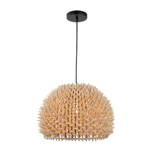 Atlas Durian 14" Wide 1-Light Pendant - Handcrafted Natural Fiber Lighting for Coastal & Bohemian Spaces CL12546-NA
