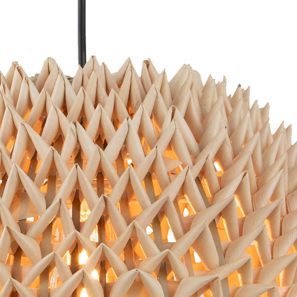 Atlas Durian 14" Wide 1-Light Pendant - Handcrafted Natural Fiber Lighting for Coastal & Bohemian Spaces CL12546-NA