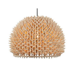 Atlas Durian 14" Wide 1-Light Pendant - Handcrafted Natural Fiber Lighting for Coastal & Bohemian Spaces CL12546-NA