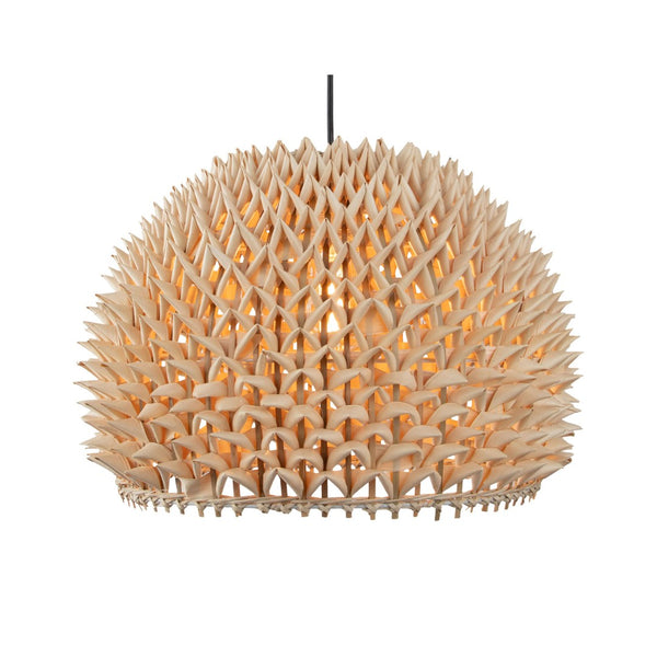 Atlas Durian 14" Wide 1-Light Pendant - Handcrafted Natural Fiber Lighting for Coastal & Bohemian Spaces CL12546-NA