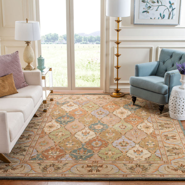 Cl388 Hand Tufted Wool Rug - Luxurious 6' Area Rug from India for Elegant Home Decor & Comfort