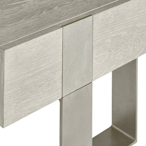 Bernhardt Bernhardt Tempo Nightstand With Wire-Brushed Oak, Satin Nickel Aluminum Base, Soft-Close Drawer & Usb Charging 346219L