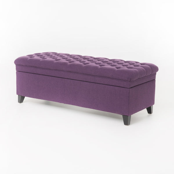 English Elm Juliana Rectangular Storage Ottoman Upholstered Lift Top for Living Room Seating 57741.00PUR