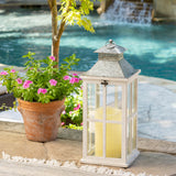 Park Hill Coastal Whitewash Lantern ELW20535