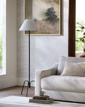 Surya Calvinia Iron Floor Lamp with Linen Shade for Living Room Ambient Lighting CLA-001