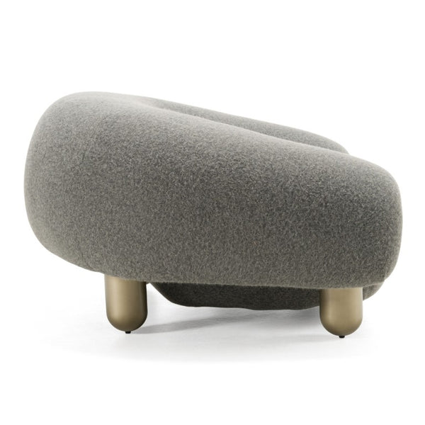 VIG Furniture Clarity Contemporary Grey Fabric Accent Chair With Curved Silhouette, Antique Brass Legs, Plush Comfort VGFA-SF2002