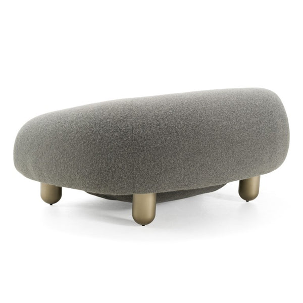 VIG Furniture Clarity Contemporary Grey Fabric Accent Chair With Curved Silhouette, Antique Brass Legs, Plush Comfort VGFA-SF2002