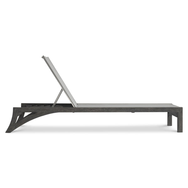 Bernhardt Bernhardt Hugo Outdoor Chaise With Smoked Truffle Teak Frame, Adjustable Breathable Sling Seat For Patio Lounge Comfort O1039O