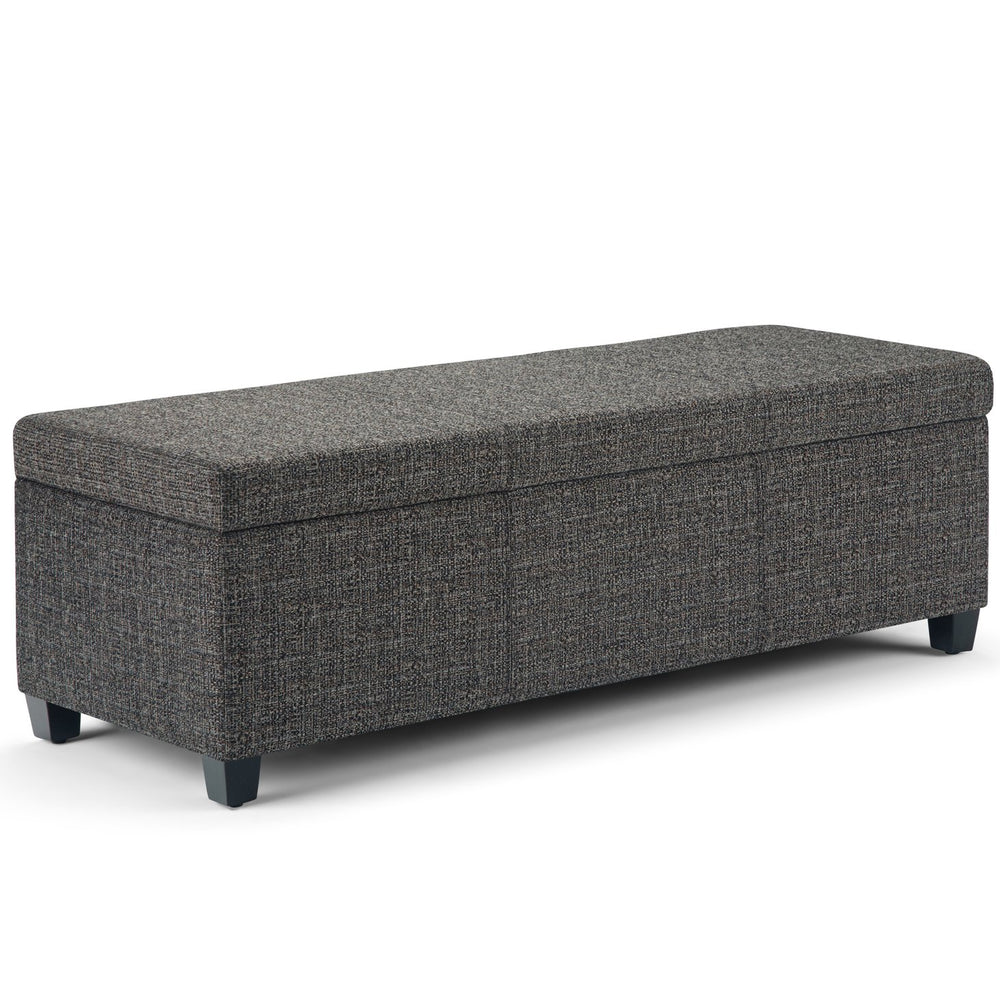 English Elm Avalon Storage Ottoman Bench - Stylish Dark Grey Upholstered Seat With Hidden Storage Compartment B136P158642