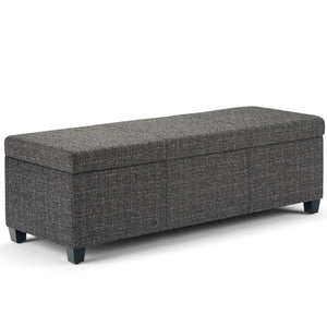 English Elm Avalon Storage Ottoman Bench - Stylish Dark Grey Upholstered Seat With Hidden Storage Compartment B136P158642