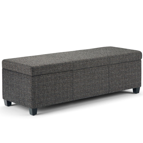 English Elm Avalon Storage Ottoman Bench - Stylish Dark Grey Upholstered Seat With Hidden Storage Compartment B136P158642
