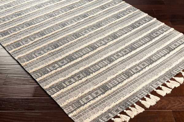 Surya Calisa Handmade 2'6" X 4' Cotton Rug - Elegant Global Design For Eclectic Home Decor & Charm Black Cotton Clc2302-264