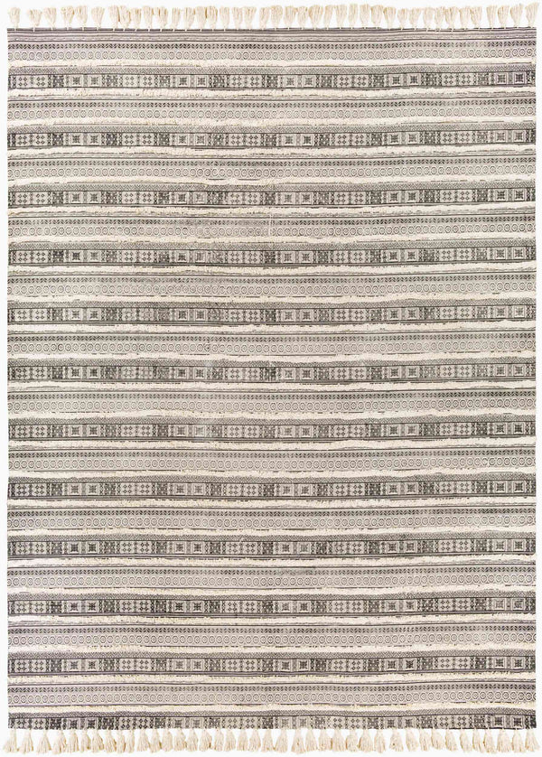 Surya Calisa Handmade 2'6" X 4' Cotton Rug - Elegant Global Design For Eclectic Home Decor & Charm Black Cotton Clc2302-264