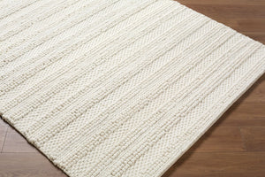 Livabliss Cloud Handwoven Pure Wool Bohemian Accent Rug Low Pile Global Pattern for Entryways Ivory, Light Gr 9' x 12' CLD2303-912