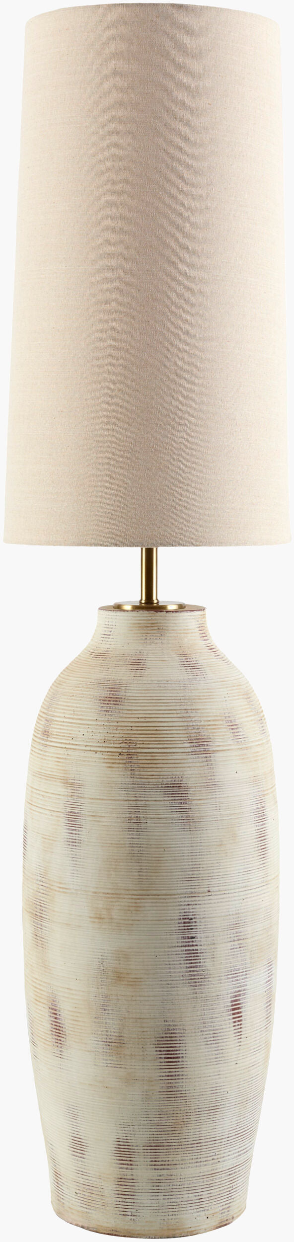 Surya Colfio 55" Traditional Accent Floor Lamp - Hand-painted Cement Base With Linen Shade For Cozy Lighting Body, Cream,Shade (Outside), Wheat,Shade (Inside), White,Cord, Translucent Cement,Linen,Linen,Linen,Plastic Clf-001