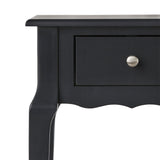 Homelegance By Top-Line Joplin 1-Drawer Wood Storage End Table Black Rubberwood