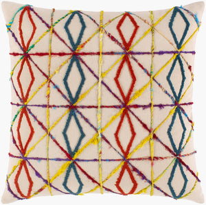 Surya Callie 22" X 22" Luxurious Cotton Accent Pillow - Stunning Detail For Comfort & Style In Any Room Red Cotton,Cotton Cli001-2222