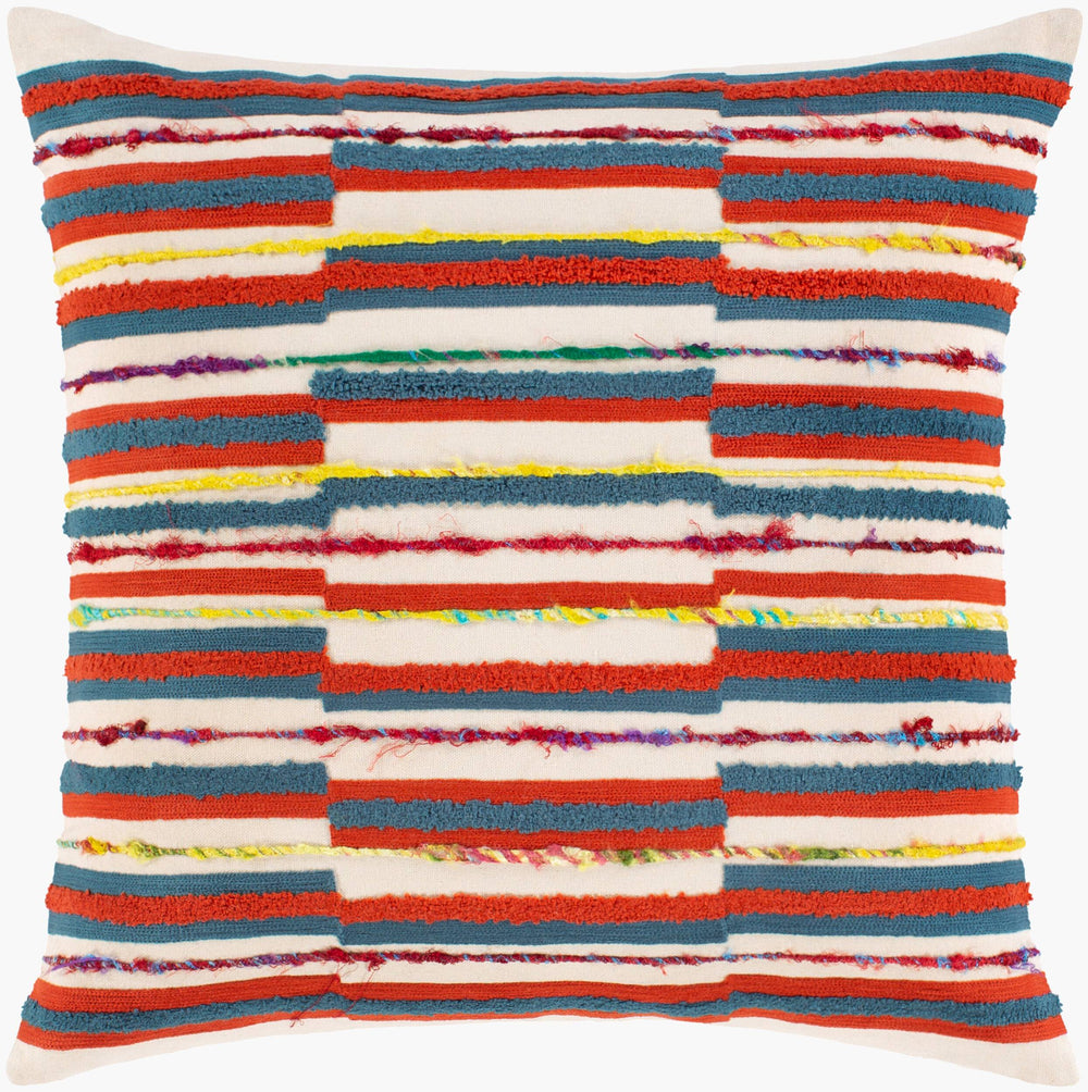 Surya Callie 22" X 22" Luxurious Cotton Accent Pillow - Stunning Detail For Comfort & Style In Any Room Red Cotton,Cotton Cli003-2222d