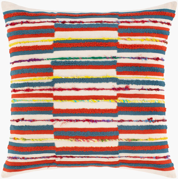 Surya Callie 22" X 22" Luxurious Cotton Accent Pillow - Stunning Detail For Comfort & Style In Any Room Red Cotton,Cotton Cli003-2222d