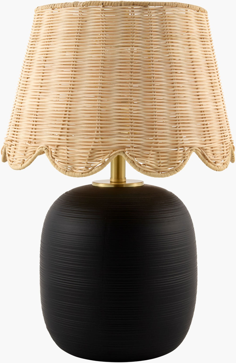 Livabliss Caliah Rattan and Metal Table Lamp with Felt Shade for Artisan Bedside Decor CLIH-002