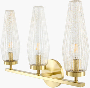 Surya Caelis Arts and Crafts Metal Glass Wall Sconce Warm Glow for Hallways and Entryways CLIS-003