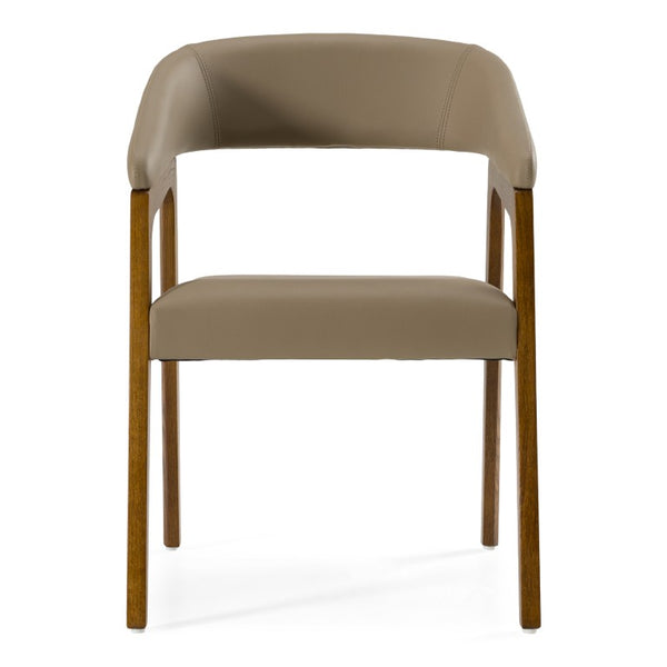 VIG Furniture Clive Taupe Vegan Leather Dining Chair With Walnut Ash Frame — Mid-Century Comfort, Limited Stock VGCSCH-1560