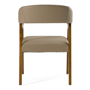 VIG Furniture Clive Taupe Vegan Leather Dining Chair With Walnut Ash Frame — Mid-Century Comfort, Limited Stock VGCSCH-1560
