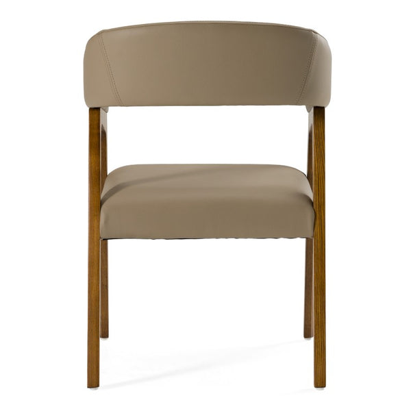 VIG Furniture Clive Taupe Vegan Leather Dining Chair With Walnut Ash Frame — Mid-Century Comfort, Limited Stock VGCSCH-1560