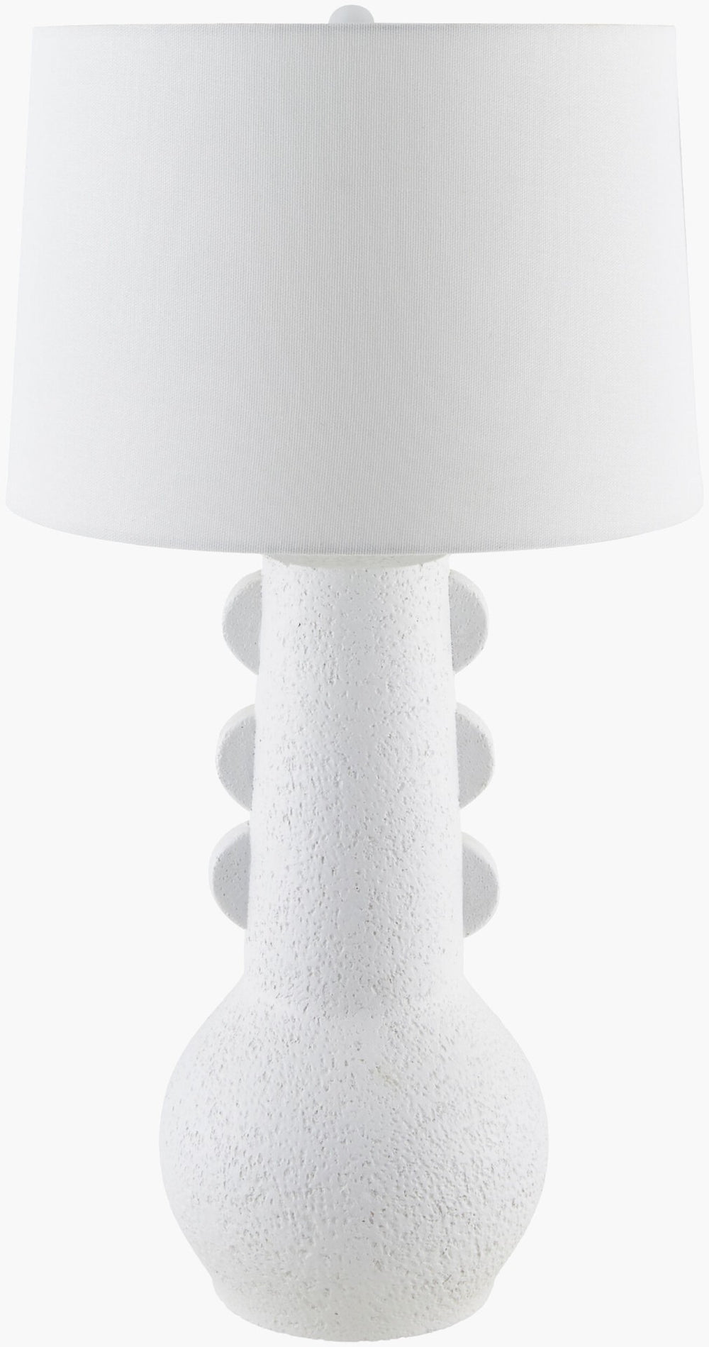 Livabliss Callander Resin Accent Lamp with Linen Shade for Industrial Rustic Bedroom Ambiance CLL-003