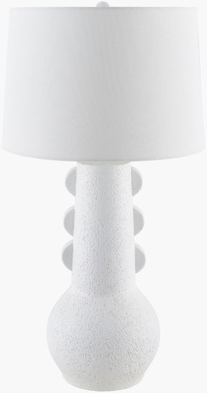 Livabliss Callander Resin Accent Lamp with Linen Shade for Industrial Rustic Bedroom Ambiance CLL-003