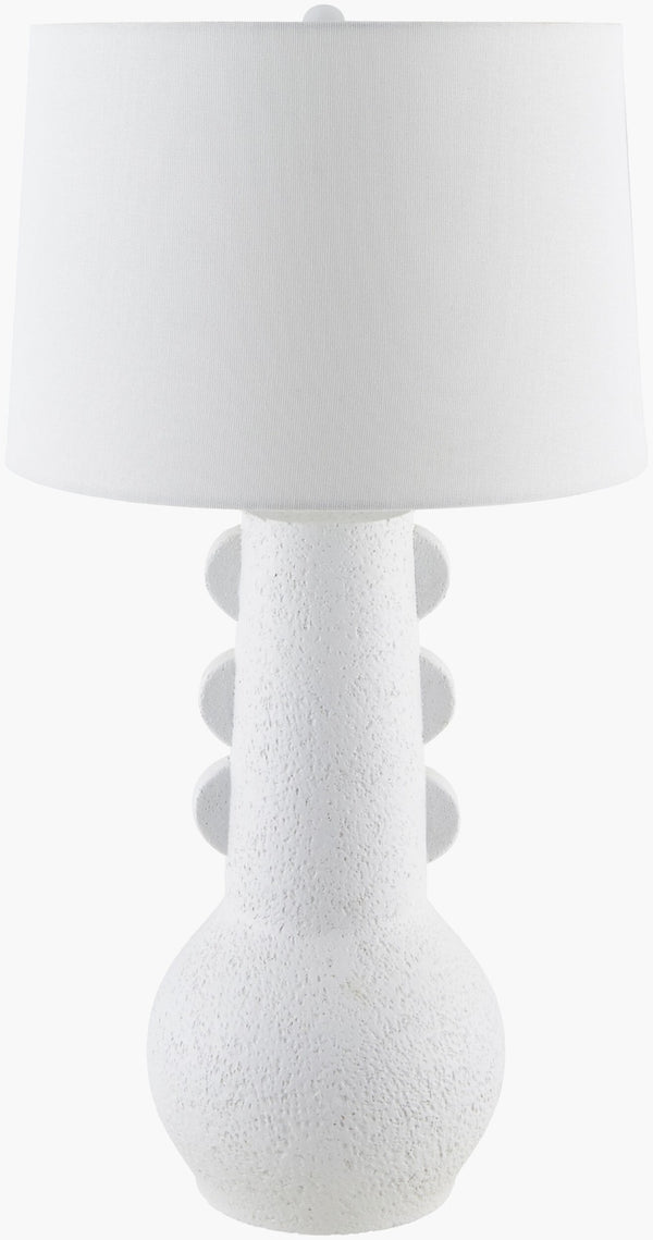 Livabliss Callander Resin Accent Lamp with Linen Shade for Industrial Rustic Bedroom Ambiance CLL-003