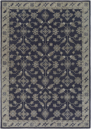 Surya Castello 9' X 13' Handmade Wool Rug - Elegant, Timeless Design With Medium Pile & Limited Warranty Ink Blue Wool Cll1000-913
