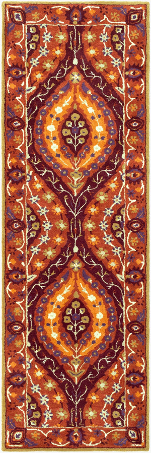 Surya Castello 9' X 13' Handmade Wool Rug - Elegant, Timeless Design With Medium Pile & Limited Warranty Burgandy Wool Cll1024-268