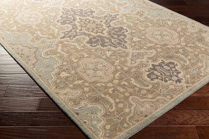 Surya Castello 9' X 13' Handmade Wool Rug - Elegant, Timeless Design With Medium Pile & Limited Warranty Dusty Sage Wool Cll1025-268