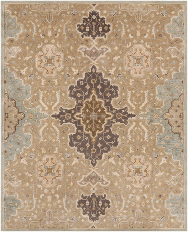 Surya Castello 9' X 13' Handmade Wool Rug - Elegant, Timeless Design With Medium Pile & Limited Warranty Dusty Sage Wool Cll1025-268