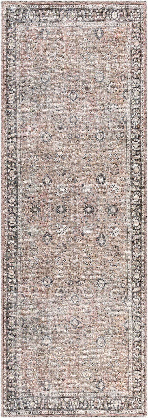 Livabliss Colin Flatweave Cotton Chenille Runner Rug for Hallway Kitchen or Entryway Charcoal, Black 2'7" x 7'3" CLN2300-2773